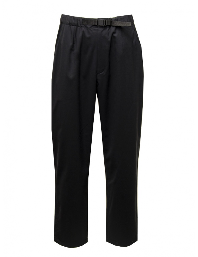 Goldwin black pants with pleats and buckle closure GM74351 BLACK mens trousers online shopping