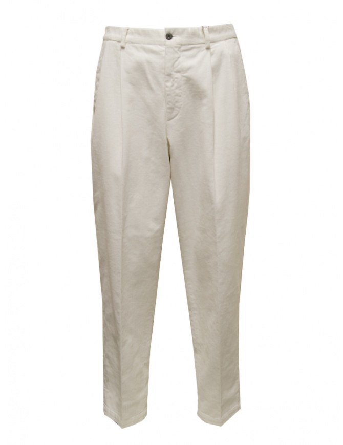 Cellar Door Modlu pantaloni in velluto bianchi MODLU WHITE 01 SF491 pantaloni uomo online shopping