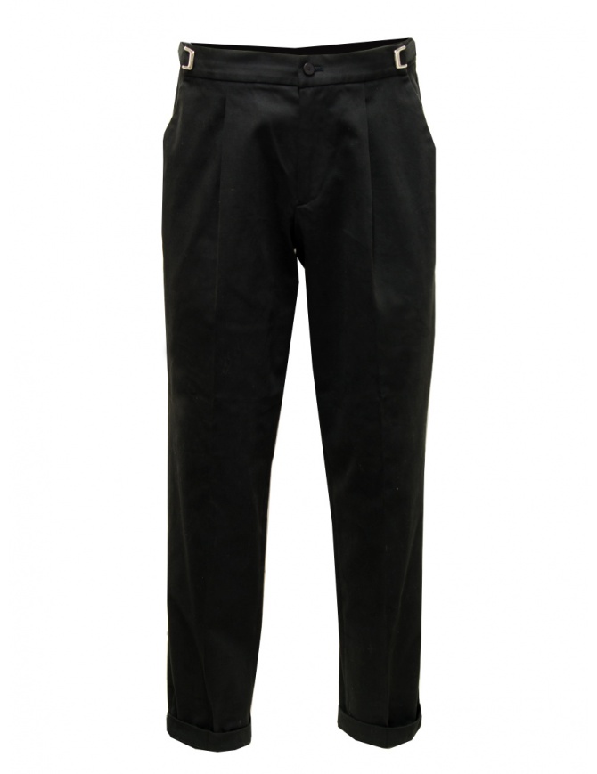 Cellar Door Leo T black trousers with buckles LEO T BLACK 99 SC729 mens trousers online shopping