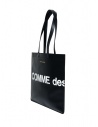 Comme des Garçons slim black leather tote bag with logo SA9001HL HUGE LOGO BLACK price