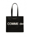 Comme des Garçons slim black leather tote bag with logo buy online SA9001HL HUGE LOGO BLACK