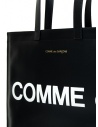 Comme des Garçons slim black leather tote bag with logo SA9001HL HUGE LOGO BLACK buy online