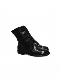 Mens shoes online: Black leather Guidi 698 boots
