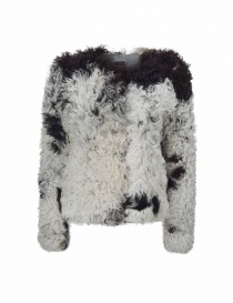 Womens suit jackets online: Utzon balck and white lamb fur jacket