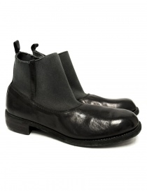 Mens shoes online: Black leather ankle boots Guidi E98