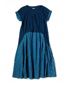 Womens dresses online: Kapital indigo dress with floral skirt