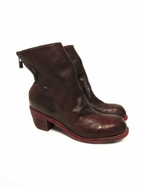 Womens shoes online: Red leather Guidi 4006 ankle boots