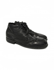 Mens shoes online: Black leather Guidi 994 shoes