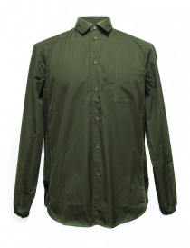 Mens shirts online: OAMC army green shirt with elastic bottom