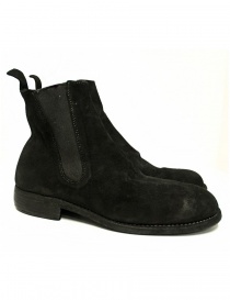 Mens shoes online: Black suede leather ankle boots 96 Guidi