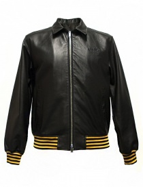 Mens jackets online: Golden Goose Coach black leather jacket